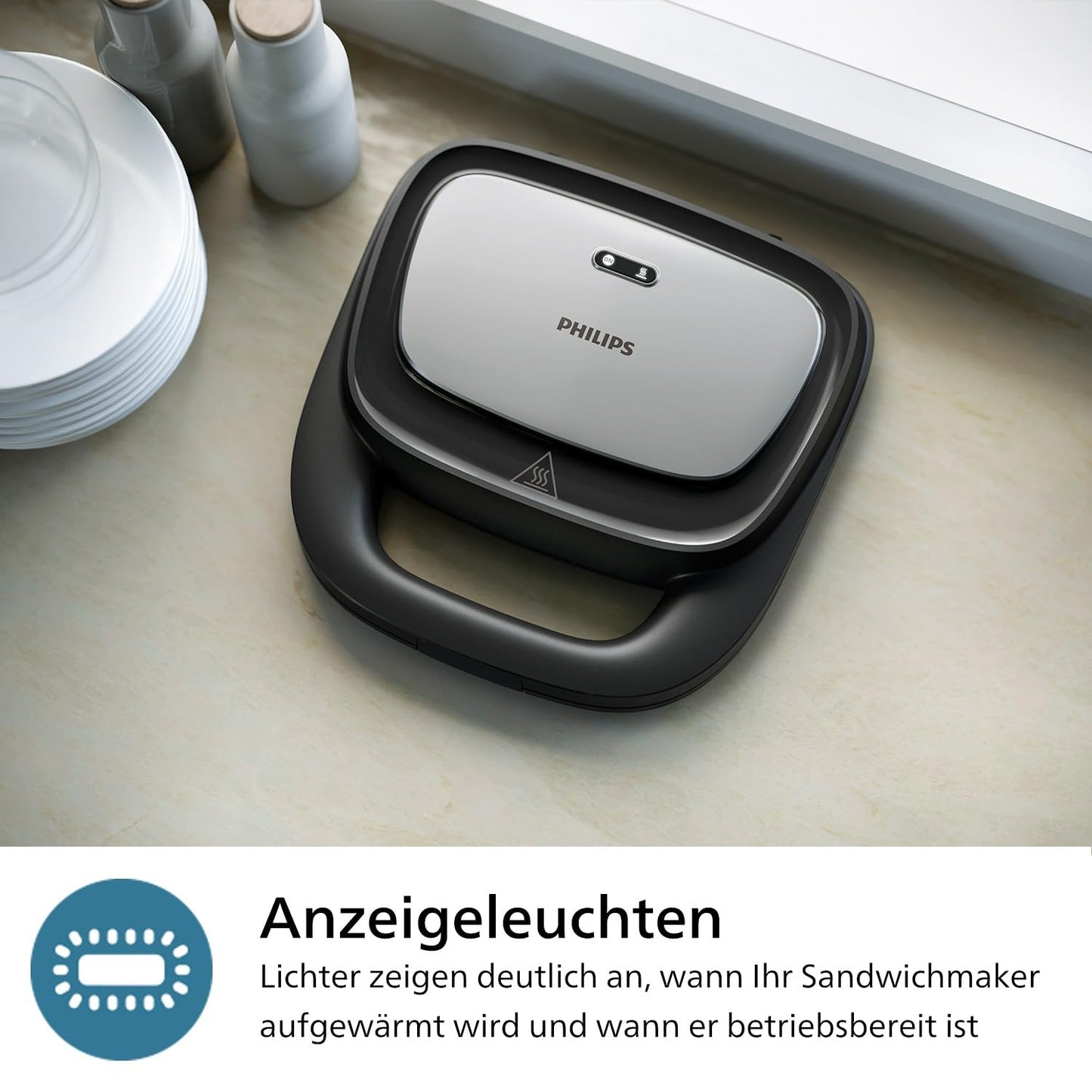 Philips 5000-Serie HD2350/80 Philips 5000 Serie 3-in-1 Sandwichmaker Waffeleisen Panini