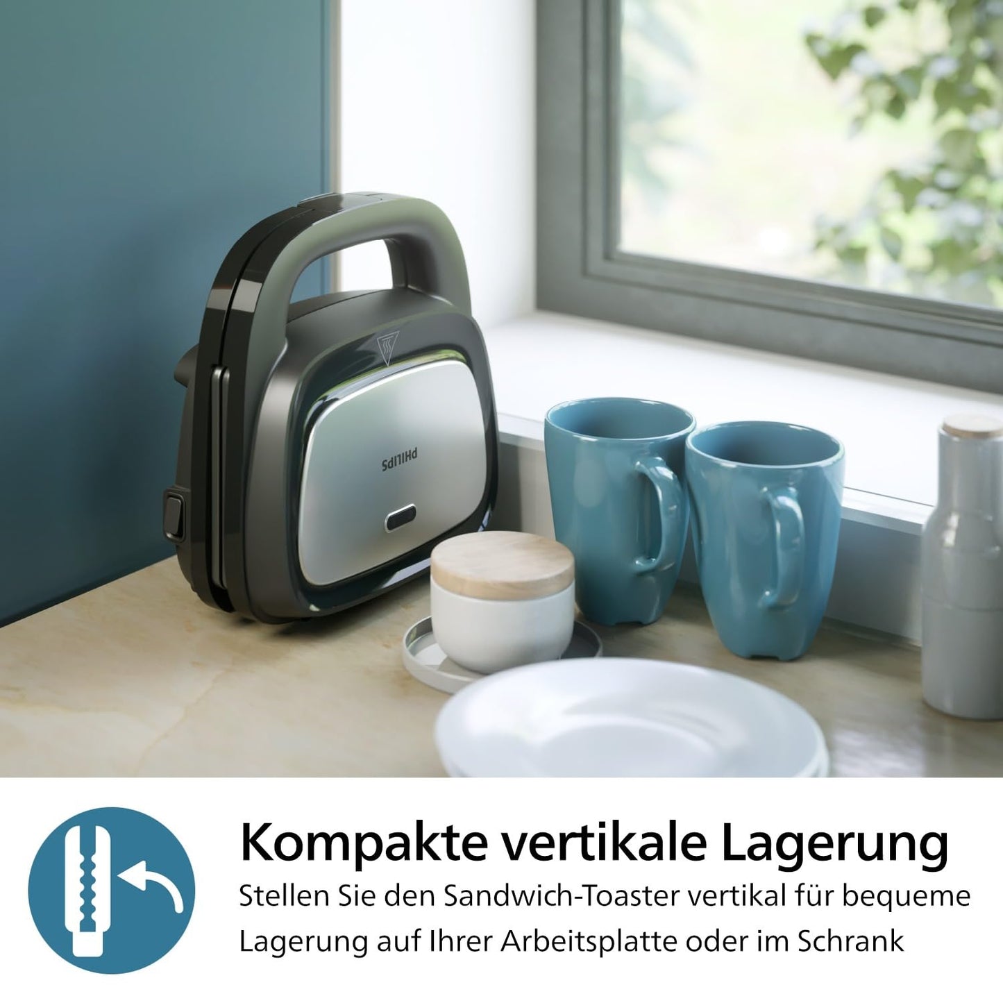 Philips 5000-Serie HD2350/80 Philips 5000 Serie 3-in-1 Sandwichmaker Waffeleisen Panini