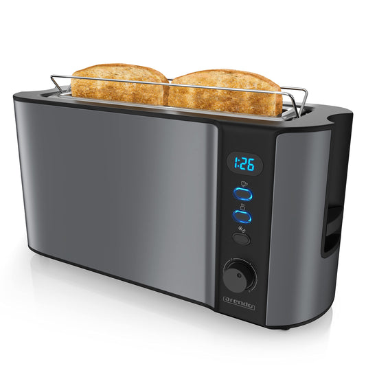 Arendo Langschlitz Toaster Arendo Langschlitz Toaster 2 Scheiben mit Brötchenaufsatz