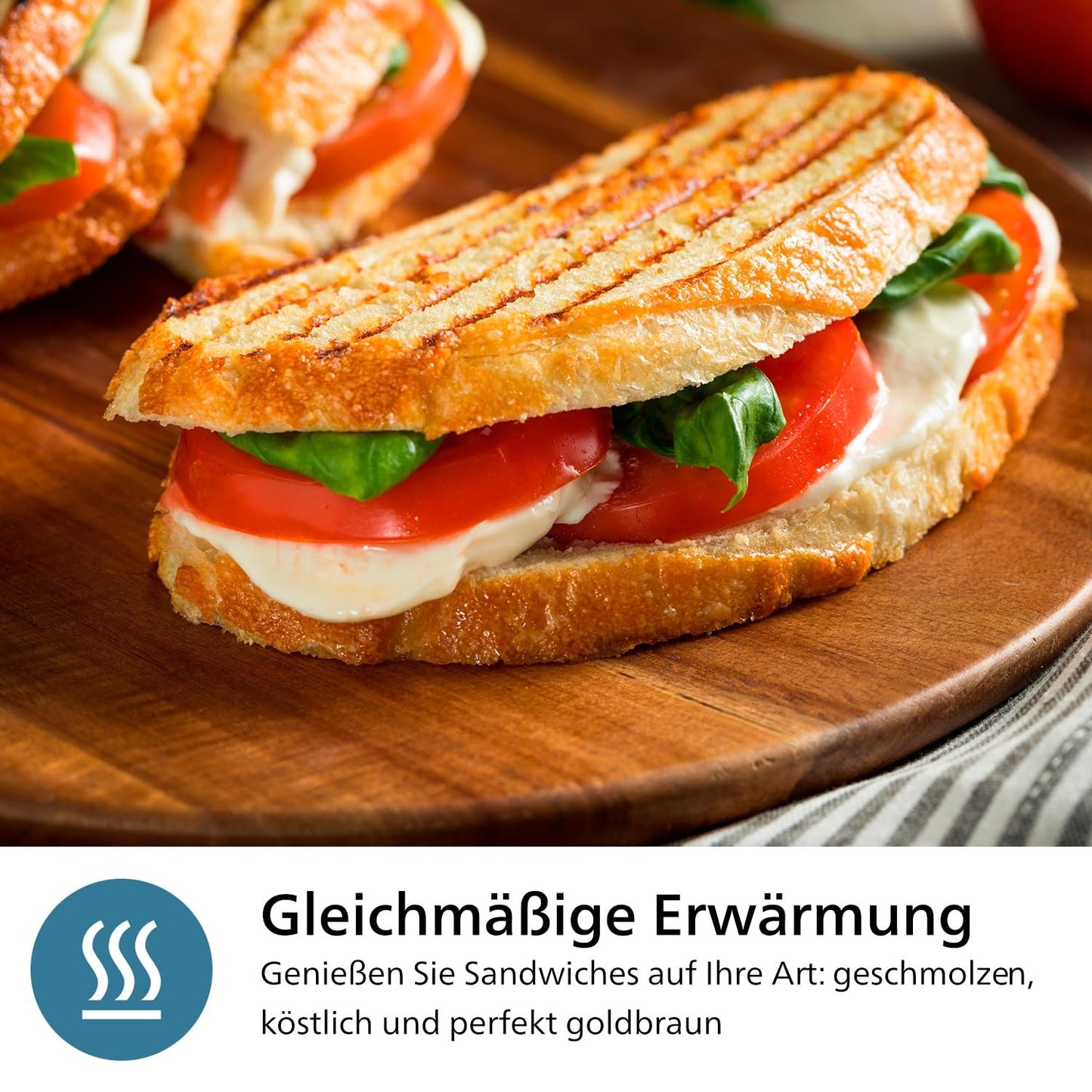 Philips 5000-Serie HD2350/80 Philips 5000 Serie 3-in-1 Sandwichmaker Waffeleisen Panini